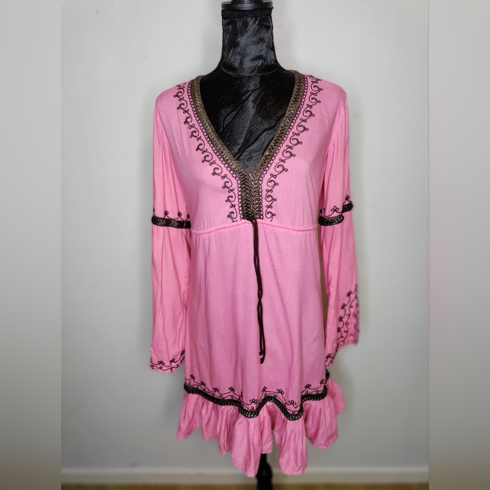 Moda International Pink Long Sleeve Dress